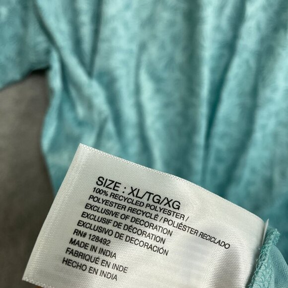 NWOT Greg Norman Men's XL Polo Golf  Shirt  Polyester Aqua Leaf Print - Picture 5 of 7